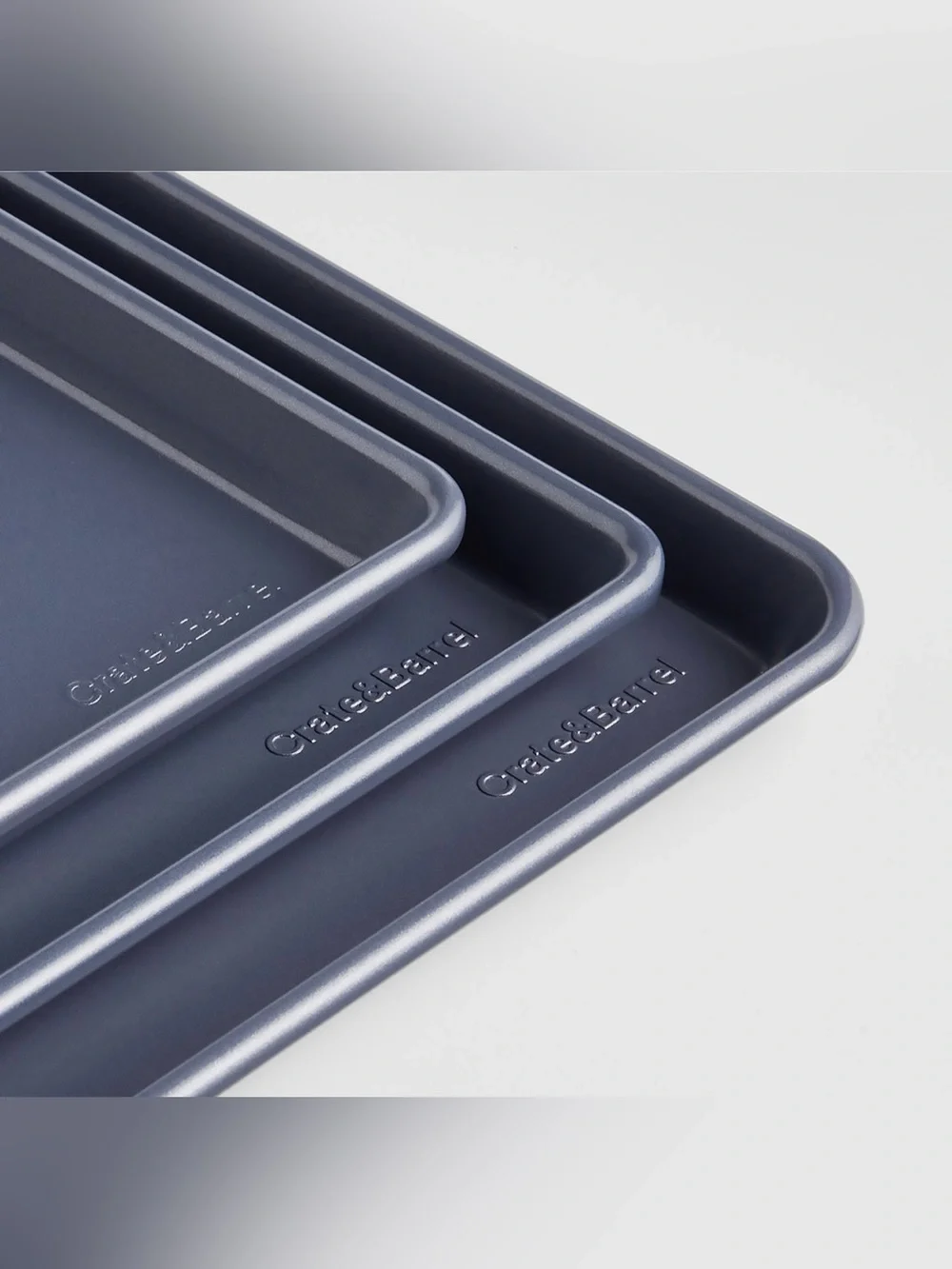 Crate & Barrel Slate Blue Silicone Nonstick Sheet Pans, Set of 3 9” 10” 18”
